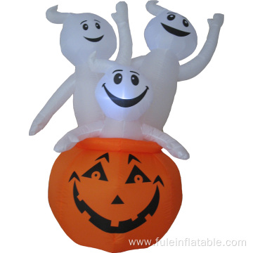 Halloween decoration inflatable white ghosts with pumpkin